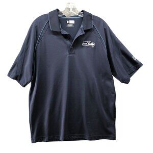 NFL Seattle‎ Seahawks Active Polo Shirt Mens XL Navy Short Sleeve